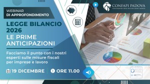 LEGGE DI BILANCIO 2026: PRIME ANTICIPAZIONI - WEBINAR CONFAPI PADOVA