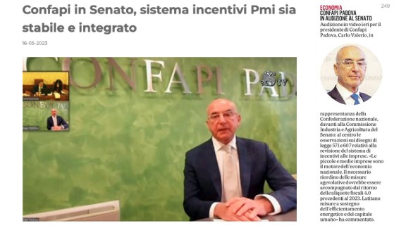 CONFAPI PADOVA AUDIZIONE SENATO