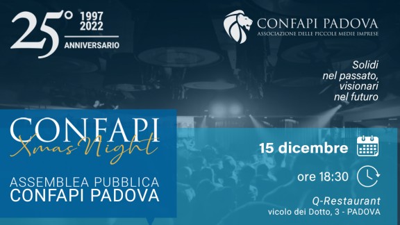 savethedate CONFAPI PADOVA NIGHT